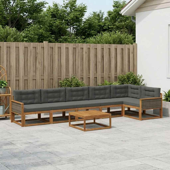 Set de canapele de exterior cu pernă 7 pcs Natural și Antracit WALTI