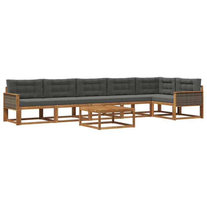 Set de canapele de exterior cu pernă 7 pcs Natural și Antracit WALTI