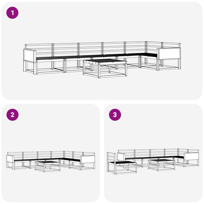 Set de canapele de exterior 7 pcs natural Lemn Solid de Acacia WALTI