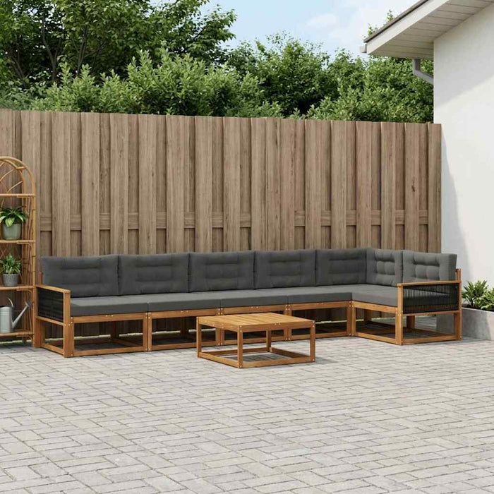 Set de canapele de exterior cu pernă 7 pcs Natural și Antracit WALTI