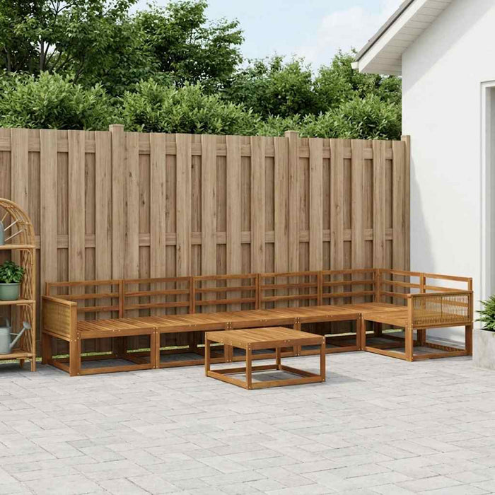 Set de canapele de exterior 7 pcs natural Lemn Solid de Acacia WALTI