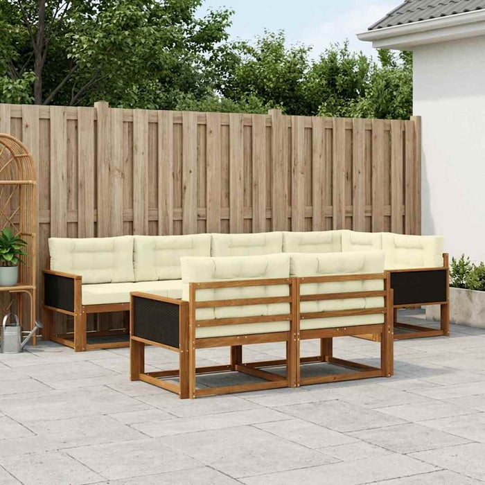 Set de canapele de exterior 8 pcs Natural și Crem WALTI
