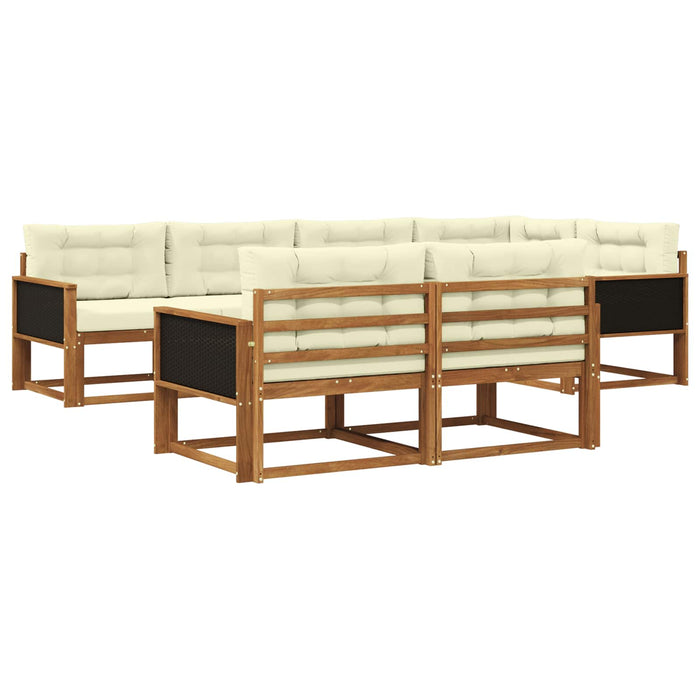 Set de canapele de exterior 8 pcs Natural și Crem WALTI