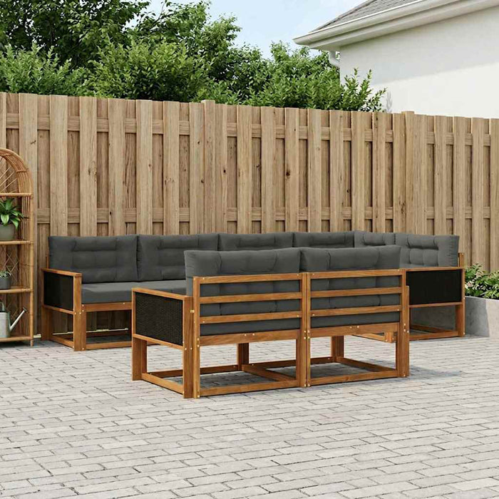 Set de canapele de exterior cu pernă 7 pcs Natural și Antracit WALTI