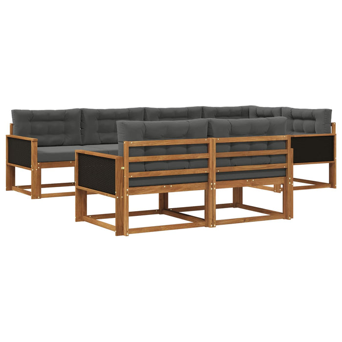 Set de canapele de exterior cu pernă 7 pcs Natural și Antracit WALTI