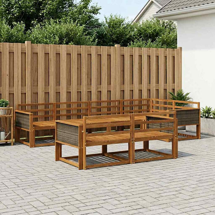 Set de canapele de exterior 7 pcs natural Lemn Solid de Acacia WALTI