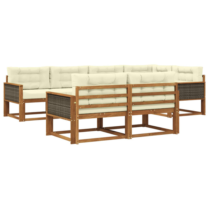 Set de canapele de exterior 8 pcs Natural și Crem WALTI