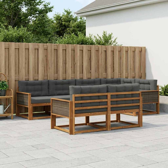 Set de canapele de exterior cu pernă 7 pcs Natural și Antracit WALTI