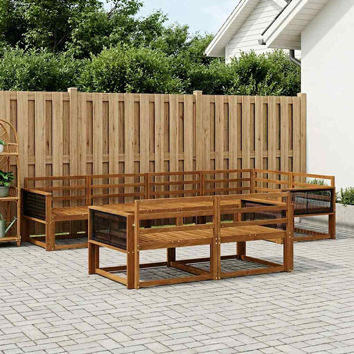 Set de canapele de exterior 8 pcs natural Lemn Solid de Acacia WALTI