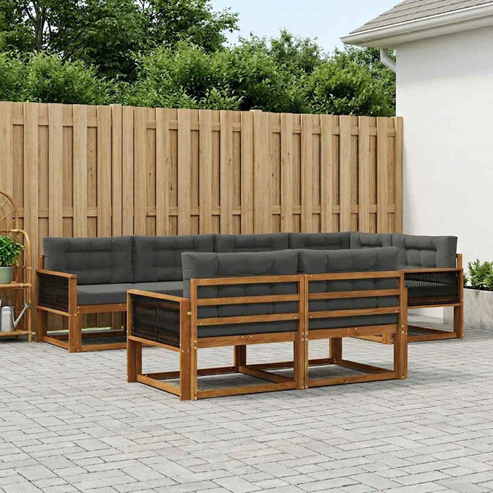 Set de canapele de exterior cu pernă 7 pcs Natural și Antracit WALTI