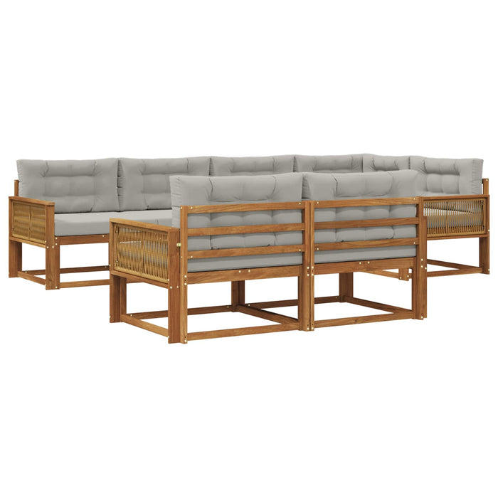 Set de canapele de exterior 7 pcs Natural și Gri deschis WALTI