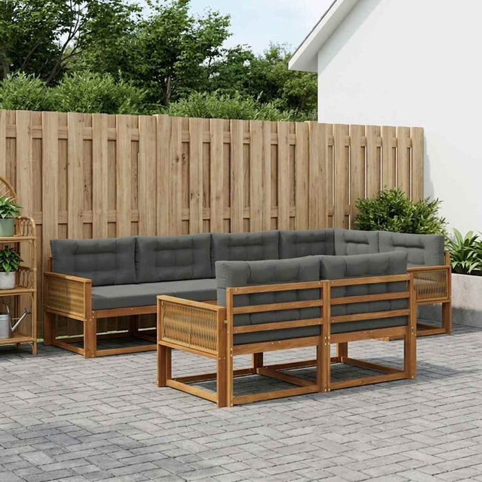 Set de canapele de exterior cu pernă 7 pcs Natural și Antracit WALTI