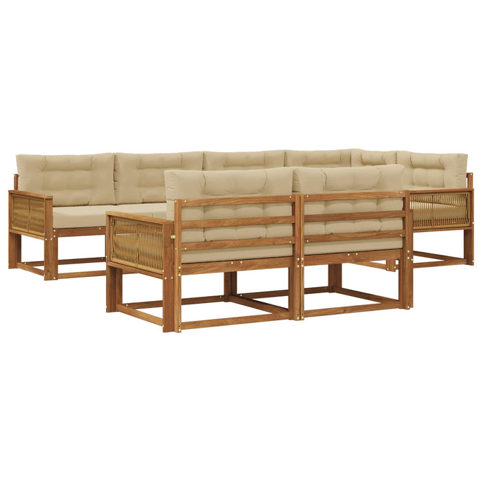 Set de canapele de exterior cu pernă 7 pcs Natural și Bej WALTI