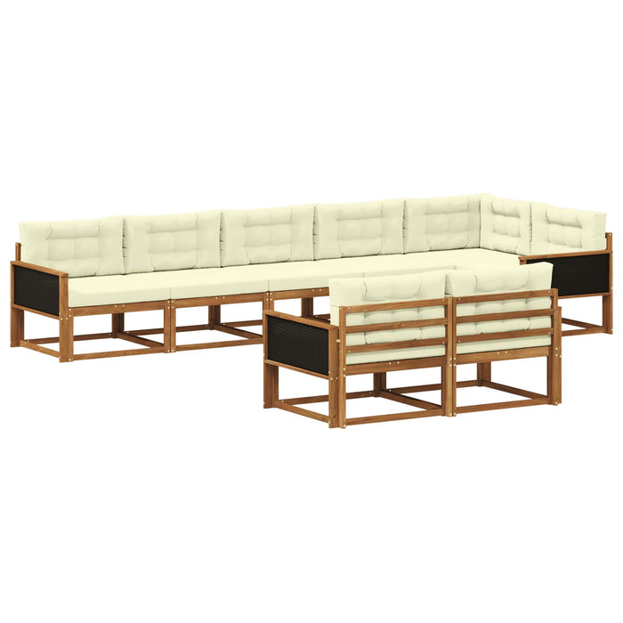 Set de canapele de exterior 8 pcs Natural și Crem WALTI