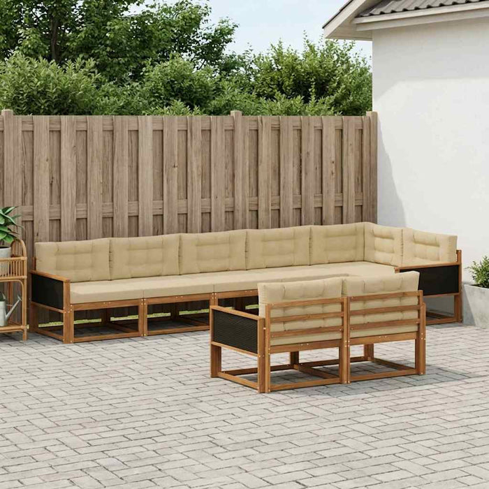 Set de canapele de exterior 8 pcs Natural și Bej WALTI