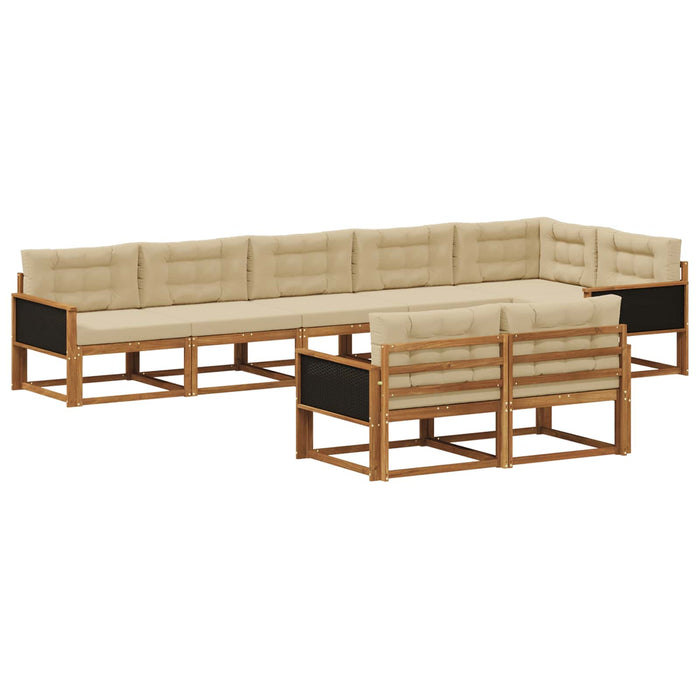 Set de canapele de exterior 8 pcs Natural și Bej WALTI