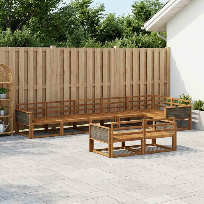 Set de canapele de exterior 8 pcs natural Lemn Solid de Acacia WALTI