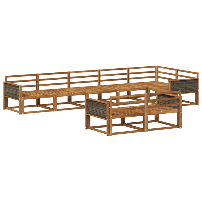 Set de canapele de exterior 8 pcs natural Lemn Solid de Acacia WALTI