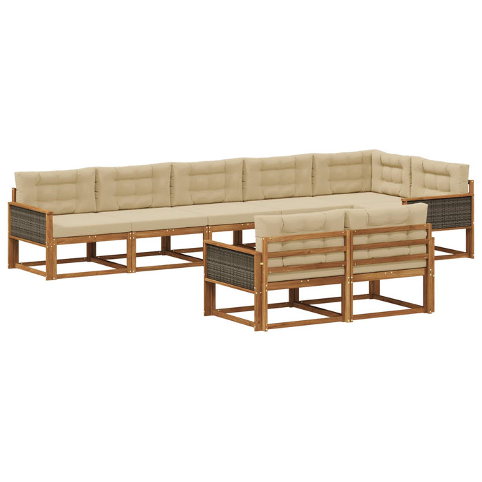 Set de canapele de exterior 8 pcs Natural și Bej WALTI