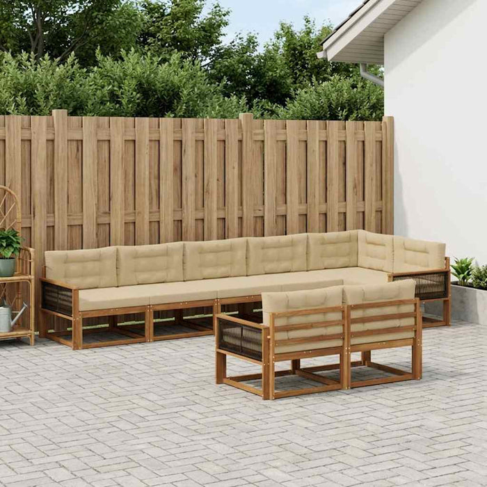 Set de canapele de exterior 8 pcs Natural și Bej WALTI