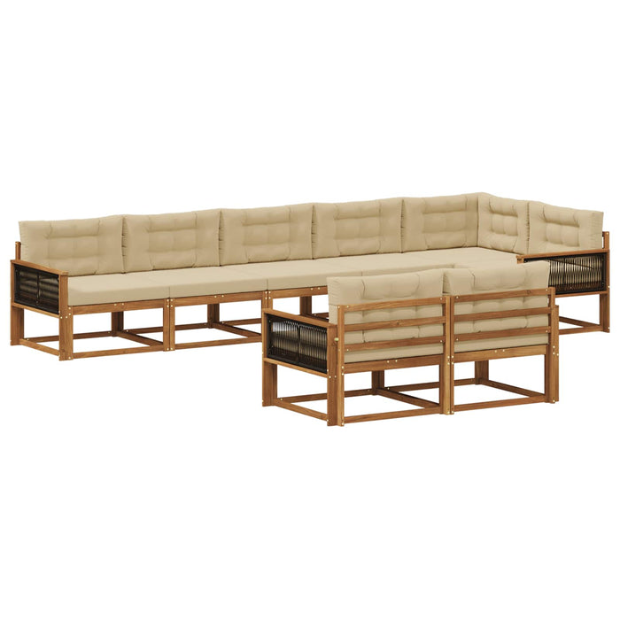 Set de canapele de exterior 8 pcs Natural și Bej WALTI