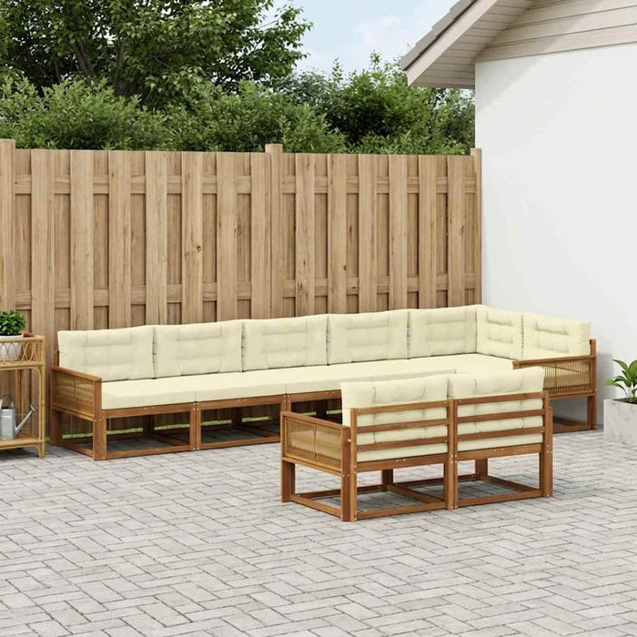 Set de canapele de exterior 8 pcs Natural și Crem WALTI
