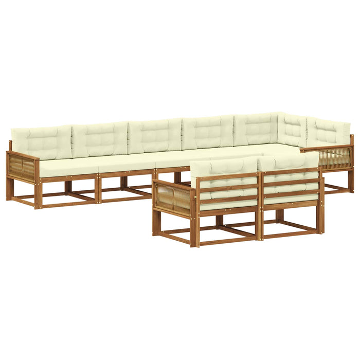 Set de canapele de exterior 8 pcs Natural și Crem WALTI