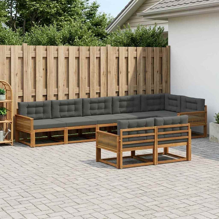 Set de canapele de exterior 8 pcs Natural și Antracit WALTI
