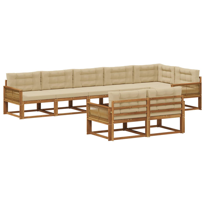 Set de canapele de exterior 8 pcs Natural și Bej WALTI