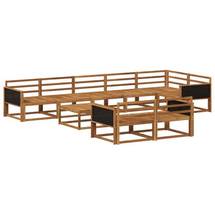 Set de canapele de exterior 9 pcs natural Lemn Solid de Acacia WALTI