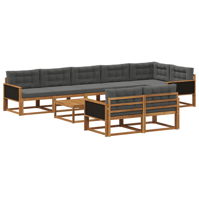 Set de canapele de exterior cu pernă 9 pcs Natural și Antracit WALTI