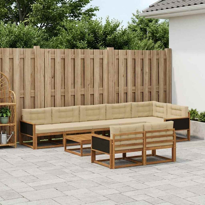 Set de canapele de exterior 9 pcs Natural și Bej WALTI