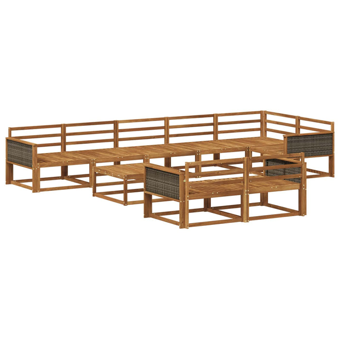 Set de canapele de exterior 9 pcs natural Lemn Solid de Acacia WALTI