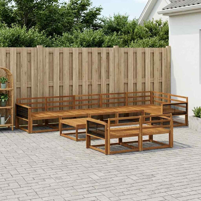 Set de canapele de exterior 9 pcs natural Lemn Solid de Acacia WALTI