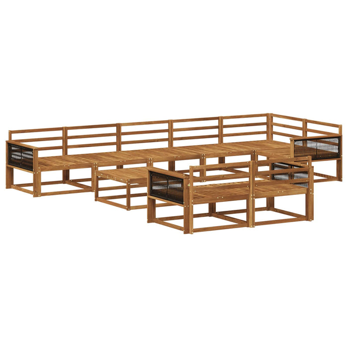 Set de canapele de exterior 9 pcs natural Lemn Solid de Acacia WALTI