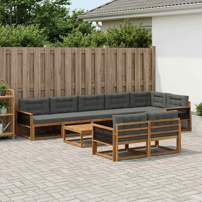 Set de canapele de exterior cu pernă 9 pcs Natural și Antracit WALTI