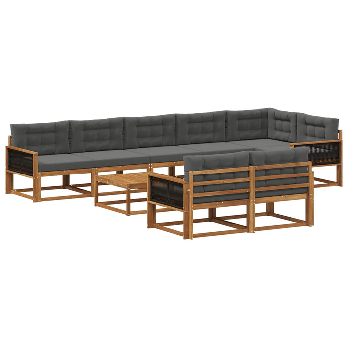 Set de canapele de exterior cu pernă 9 pcs Natural și Antracit WALTI