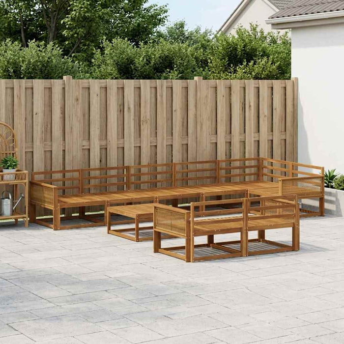 Set de canapele de exterior 9 pcs natural Lemn Solid de Acacia WALTI