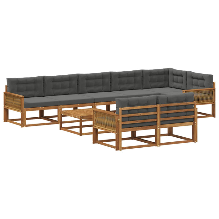 Set de canapele de exterior cu pernă 9 pcs Natural și Antracit WALTI
