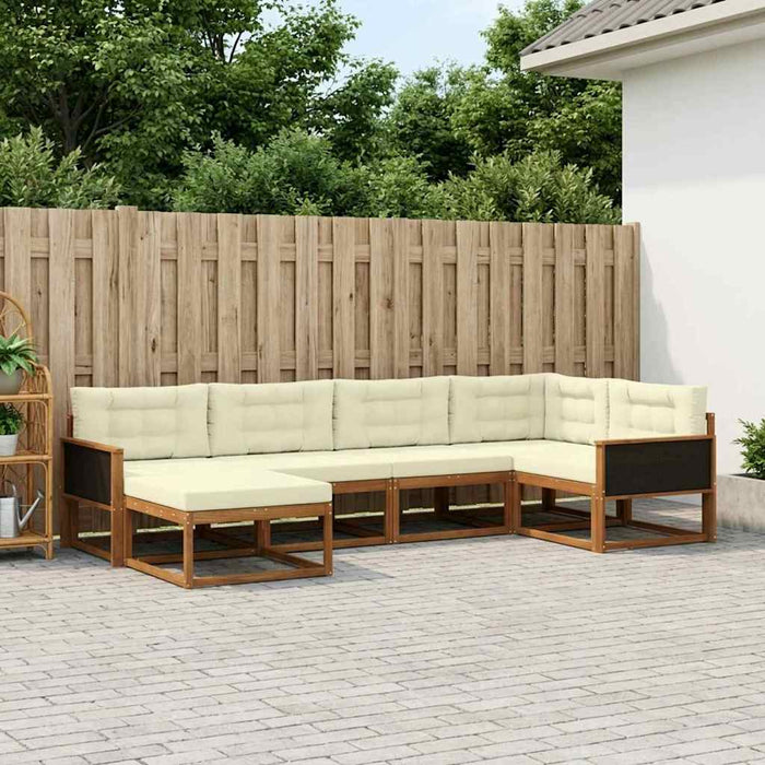 Set de canapele de exterior 6 pcs Natural și Crem WALTI