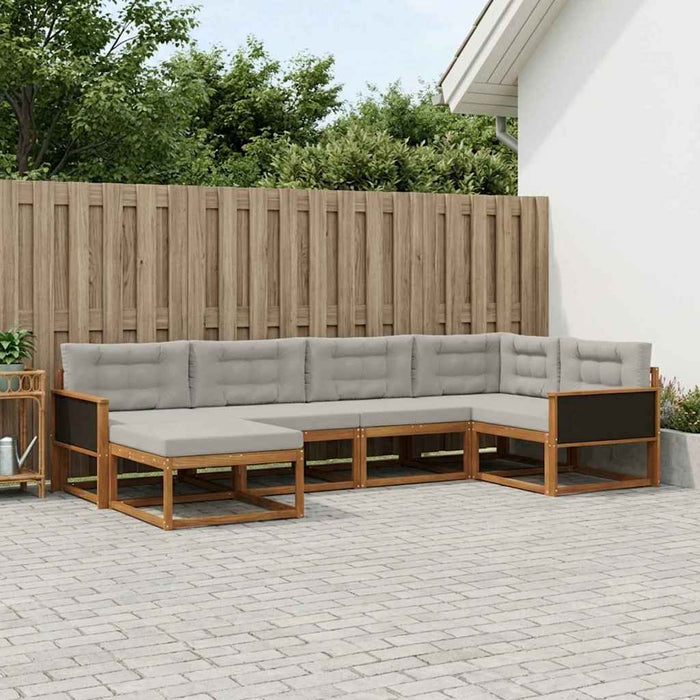 Set de canapele de exterior 6 pcs Natural și Gri deschis WALTI