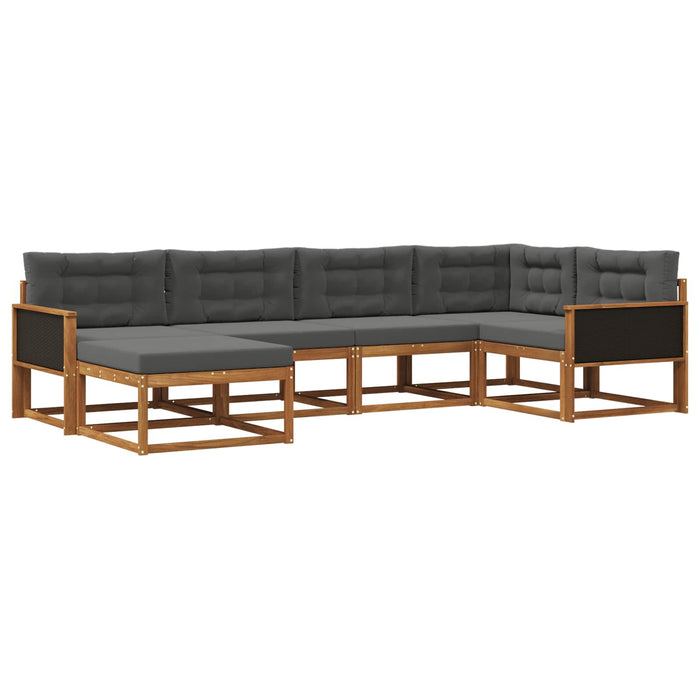 Set de canapele de exterior cu pernă 6 pcs Natural și Antracit WALTI