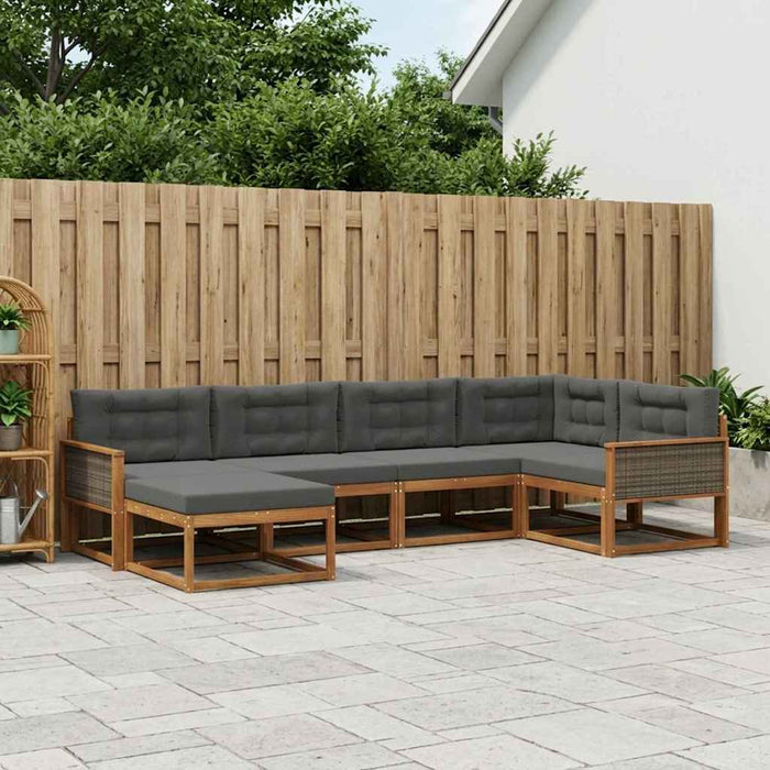 Set de canapele de exterior cu pernă 6 pcs Natural și Antracit WALTI