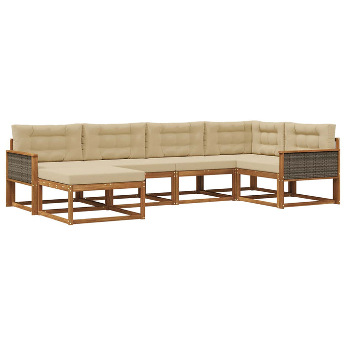 Set de canapele de exterior 6 pcs Natural și Bej WALTI