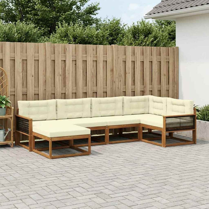 Set de canapele de exterior 6 pcs Natural și Crem WALTI