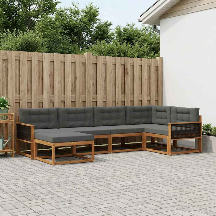 Set de canapele de exterior cu pernă 6 pcs Natural și Antracit WALTI