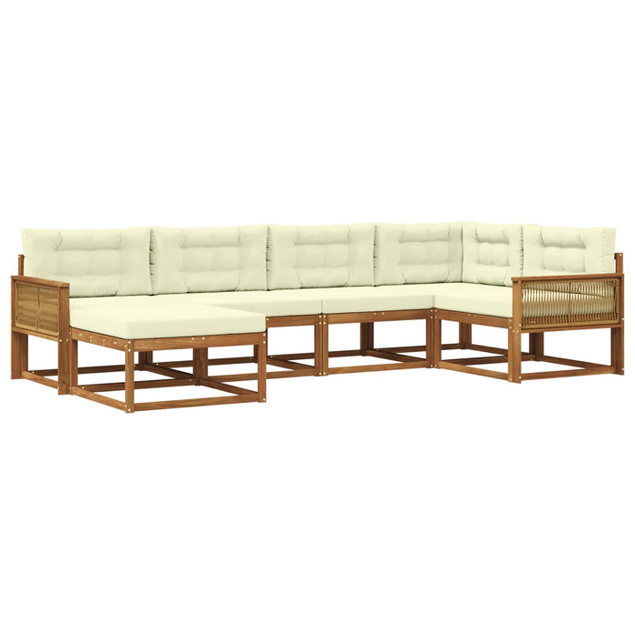 Set de canapele de exterior cu pernă 6 pcs Natural și Crem WALTI