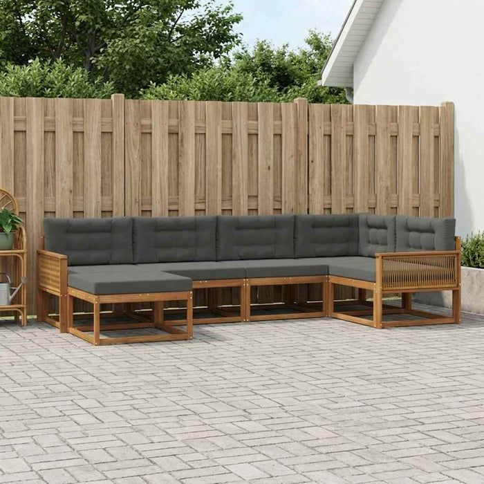 Set de canapele de exterior cu pernă 6 pcs Natural și Antracit WALTI