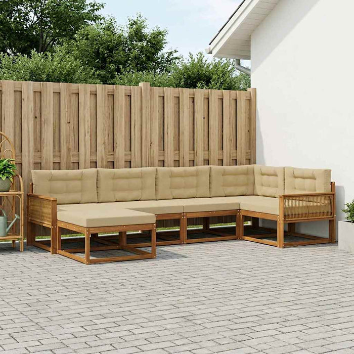 Set de canapele de exterior 6 pcs Natural și Bej WALTI