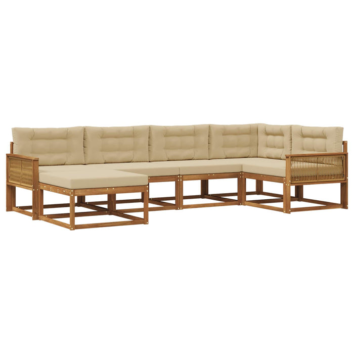Set de canapele de exterior 6 pcs Natural și Bej WALTI